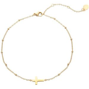 Enkelbandje Classic Cross Goud Stainless Steel