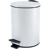Spirella Pedaalemmer Cannes - wit - 3 liter - metaal - L17 x H25 cm - soft-close - toilet/badkamer
