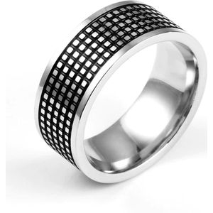 Mannen Ring | Mens Ring | Grey/Black Ring | Sieraden | Mannen Sieraden | Ringen | Sinterklaas kado | Kerst cadeau | Roestvrij staal | Grijs/zwarte Ring | Maat 68