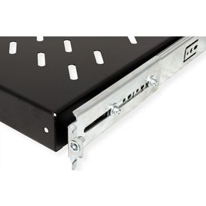 Legplank - Zwart - Metaal - Geschikt voor 19 Inch Rack - 1U