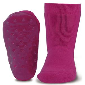 Antislip sokken effen donker fuchsia/paars-29/30