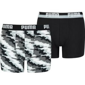 Puma - Boys Glitch Boxer 2 Pack - Katoen Ondergoed - 128 - Zwart