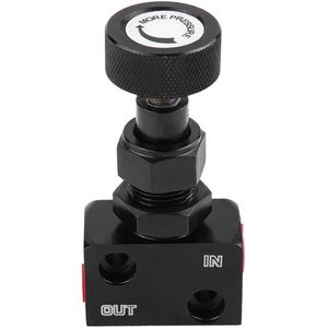 Universal Brake Proportioning, Valve Motorsport Adjustable Aluminum Auto 150PSI 1200PSI Ripartitore Frenata Shut-off Pressure Regulator Black Screw Type for Racing Range (Black)