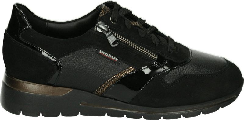 Mephisto - Ereen - Sneakers - Zwart - Met Ritssluiting en Vetersluiting