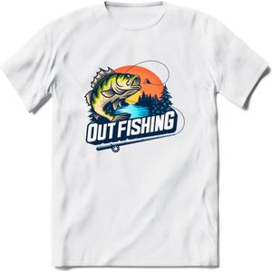 Fishing - Vissen T-Shirt | Beige | Grappig Verjaardag Vis Hobby Cadeau Shirt | Dames - Heren - Unisex | Tshirt Hengelsport Kleding Kado - Wit - M