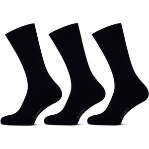 Basset Merinowollen Sokken - Casual - Met Badstof Zool - 3 paar - Marine - Dames en Heren - Merino Wol - Maat 47/50