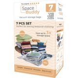Space Buddy, Vacuümzakken - 7-delige set - Opbergzakken voor thuis en onderweg - Dekbedden & Kleding opbergen - Vacuum Reiszakken - Vacuümopbergzakken in 5 maten - Vacuum Bags- Vacumeerzakken - - Vacuumzakken kleding herbruikbaar