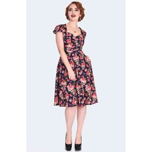 Voodoo Vixen - Floral Flare jurk - M - Multicolours