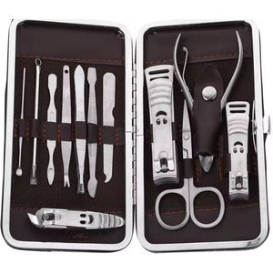 New Age Devi 12-Delige Manicure- en Pedicureset - Nagelverzorging Kit - Opbergetui - Reisset - Nageltang - Voetverzorging