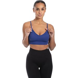 Smilodox Dames sportbeha Alma, uitneembare cups, gevormde pasvorm, V-hals, ondoorzichtige push-up bh, verstelbare bandjes, zonder beugel, ideaal voor gym, fitness, hardlopen en training