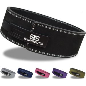 Barbelts Powerlift riem zwart 10mm - lever belt - XXL - Top kwaliteit leer