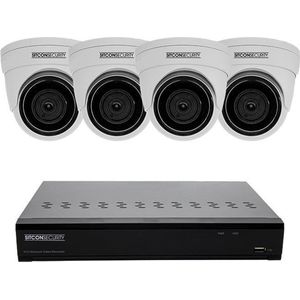 Sitcon | Full HD UTP (4X) Dome camera set - Easy - met POE NVR recorder