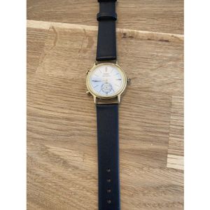Horlogeband-model E3-Dames-Heren-18 mm breed-zwart- soepel leder-juweliers kwaliteit-anti allergisch