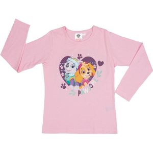 Paw Patrol Shirt - Lange Mouw - Katoen - Roze - Maat 110/116