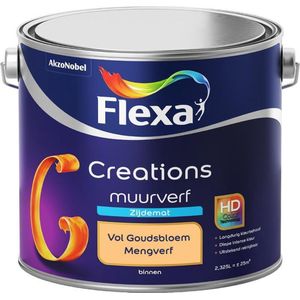 Flexa Creations - Muurverf Zijde Mat - Mengkleuren Collectie - Vol Goudsbloem  - 2,5 liter