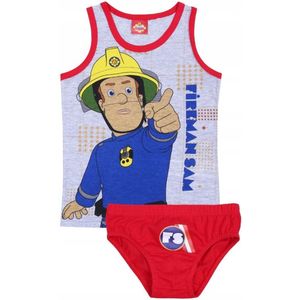 Grijs/rood ondergoed setje van Brandweerman Sam maat 122/128