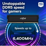 Crucial - Pro Overclocking - RAM-geheugen - 64GB - DDR5 - 2 x 32GB - DIMM - 6400 MHz
