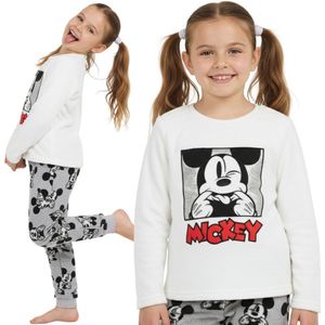 DISNEY Mickey Mouse Tweedelige pyjama voor meisjes, WARME POLAR pyjama met lange mouwen