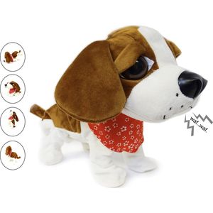 Interactieve Speelgoed Hond - basset hondje - Pluchen Knuffel - 7 verschillende kunstjes - Clap dog- 29CM (incl. batterijen)