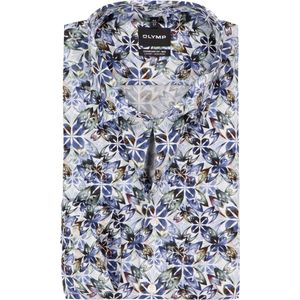 OLYMP - Luxor Comfort Fit - Overhemd - Wit Dobby - Strijkvrij - Boordmaat 43