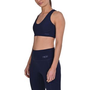 TCA Racerback Sports Bra for Women with Removable Pads, Wireless Seamless Racer Back Support Comfort – Yoga Sports Bra for Women -Navy Blazer, XS