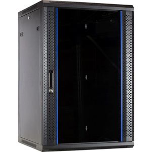 DSIT 18U wandkast / serverbehuizing met glazen deur 600x600x900mm (BxDxH) - 19 inch