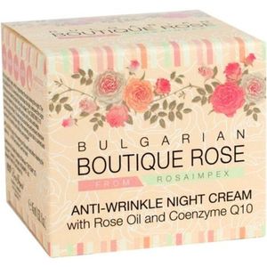 Natuurlijke Rose Anti-rimpel nachtcrème met Q10 en rozenolie - Bulgaarse rose 45 ml