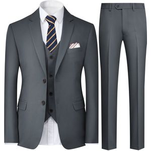 Allthemen Modieus Stedelijk Driedelig Pak - Twee Knoppen - XS