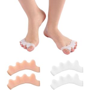 Inovra - Siliconen hallux valgus teenscheider - 4x - Verbeterde teengezondheid - Drukverlichting en pijnverlichting - Geschikt voor verschillende schoenen