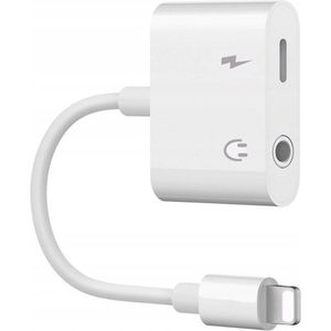 Co2® Adapter Lightning naar Jack / AUX - Voor Apple / iPhone 11 12 13 14 Adapter - Wit