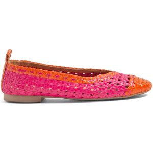 Lazamani - Brisa Dames Ballerinas Leer Fuxia - Maat 41