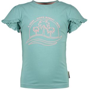 Meisjes t-shirt ruffel mouw - Canton groen
