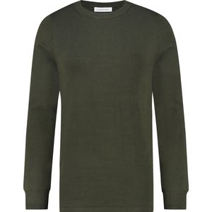 Purewhite - Heren Regular Fit Essential Trui - Groen - Maat S