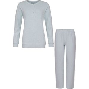By Louise Dames Pyjama Set Lang Interlock Gestreept Mint Groen / Antraciet - Maat XXL