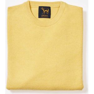 Osborne Knitwear Trui met ronde hals - Sweater heren in Lamswol - Pullover Heren - Daffodil - XL