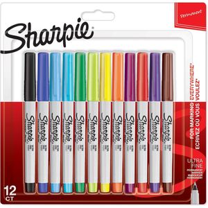 Sharpie permanente markers | Ultrafijne punt | Diverse kleuren | 12 stuks