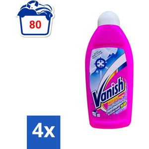 Vanish Gordijnen - Kristalwit - Wasmiddel - Zonder Chloor - Witte Was - 500 ml - Voordeelverpakking - 4 stuks