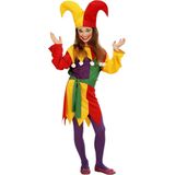 Widmann - Clown & Nar Kostuum - Hofnar Jolly Joker Kind Kostuum Meisje - Multicolor - Maat 158 - Carnavalskleding - Verkleedkleding
