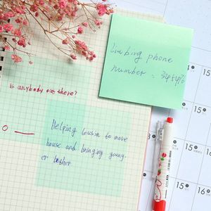 Transparante sticky notes Groen - Doorzichtige- Notitie blaadjes -  Waterbestendig - Clear note - Zelfklevend - Waterbestendig - Herbruikbaar - 50 stuks