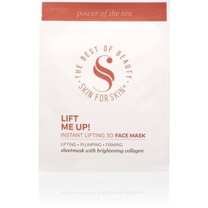 Skin for Skin - Sheetmasker Lift me up - Anti-aging collageen gezichtsmasker - Liftend masker - Ceramiden - Hydraterend - Tot 2x gebruikbaar