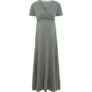 Baby's Only - Zwangerschapsjurk Glow Urban Green - Positiejurk - Maxi jurk gemaakt uit 96% viscose en 4% elastaan - Jurk met borstvoedingsfunctie - S/M