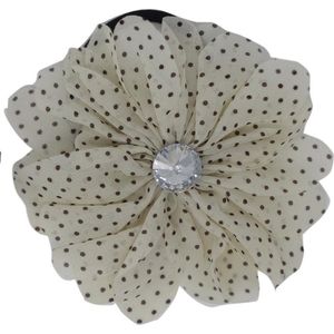 Jessidress Haarelastiekje Bloemen met stippen - Beige