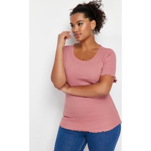 Trendyol Gebreide Blouse Met Stenen Ribbels En Een Grote Kraag Tbbss23Bf00010