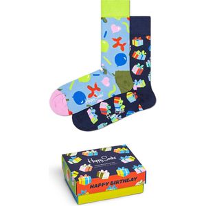 Happy Socks XBIR02-0200 Happy Birthday 2-pack Gift Box - Maat 41-46