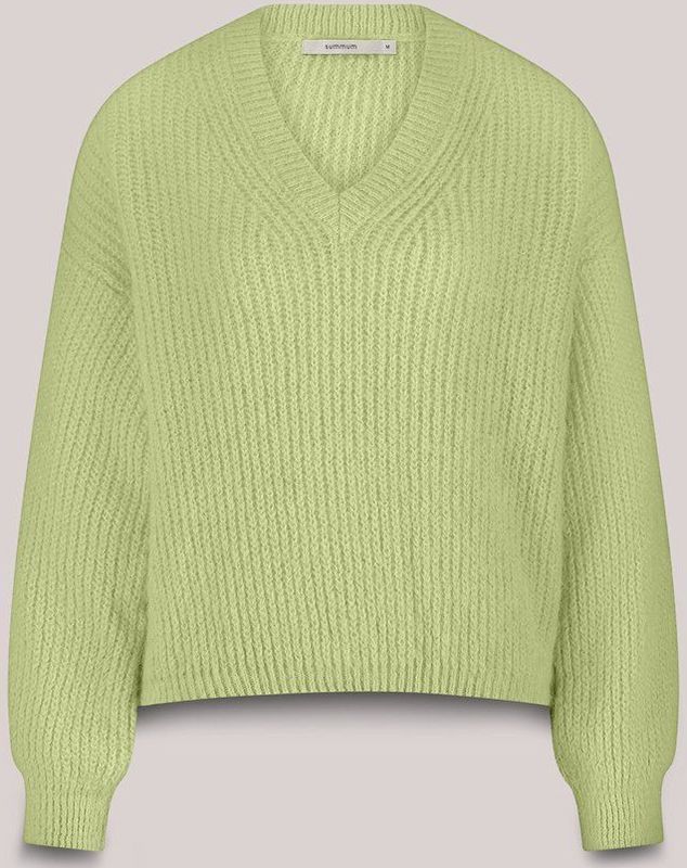 Summum - 7s7964-70044 - Boxy Trui - Patentsteek - V-hals - Lange Mouwen