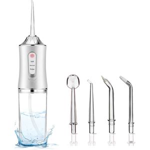 Waterflosser - Monddouche - Water Flosser - Draadloos en Oplaadbaar - Opzetstukjes - Krachtig - 3 Standen - Wit