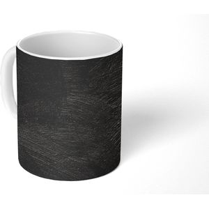 Mok - Koffiemok - Beton print - Industrieel - Zwart - Mokken - 350 ML - Beker - Koffiemokken - Theemok