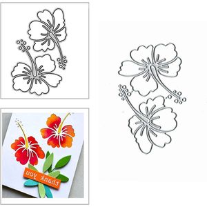 Petal Hibiscus Collage Plant Metalen Die Cuts - Set van 2