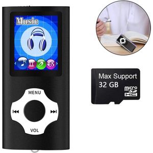 mp3 speler bluetooth - Voice recorder - met FM-radio en USB - 1 - voor sport en dagelijks gebruik, zilver