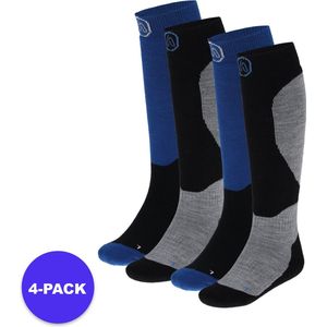 Apollo (Sports) - Skisokken kind - Unisex - Multi Blauw - 27/30 - 4-Pack - Voordeelpakket